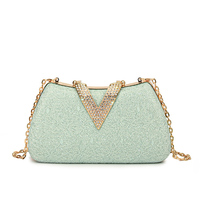 Vente en gros Embrayages avec poignée de levage pour anneau Sacs de soirée pour femmes de luxe doré pour mariage Bridal Bling Bling Rhinestone