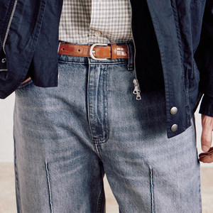 Jeans en denim <span class=keywords><strong>gris</strong></span> bicolore à coutures avant pour hommes – <span class=keywords><strong>Coupe</strong></span> <span class=keywords><strong>droite</strong></span> – Qualité supérieure – Vente en gros - Product Image 6