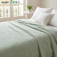 Plaids en vrac en viscose de bambou pour canapé 152x229cm, couverture décorative en bambou tissé gaufré pour les magasins de détail