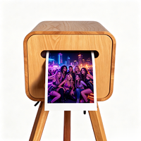 Cabine photo portable en bois de haute qualité avec écran tactile, connectivité USB, capacité de charge de 50 kg, impression en libre-service pour événements