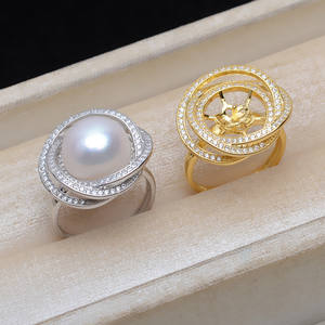 แหวนเงินแท้ S925 ปรับขนาดได้ พร้อมที่ใส่มุกขนาด 13-14 มม. รุ่น JG5173-อุปกรณ์และส่วนประกอบเครื่องประดับ - Product Image 2