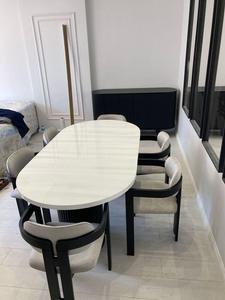 2024 New Design Luxury Cheap Price Accent Home Rectangular Concrete Furniture Restaurant Kitchen <strong>Marble</strong> <strong>Top</strong> Dining <strong>Table</strong> - Product Image 2