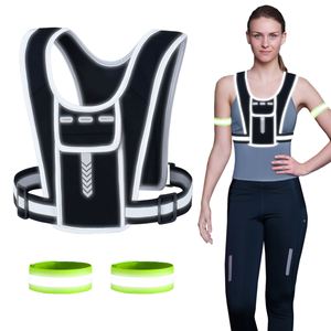 Athletic Fitness Outdoor Sport Phone Holder <b>Reflective</b> <b>Running</b> <b>Vest</b> with Water Bottle Pouch - Product Image 4