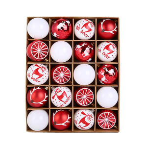Boules de Noël électro-plaquées de 6 cm, lot de 20, conformes aux normes européennes, boules de Noël peintes, boules décoratives en plastique festives - Product Image 1
