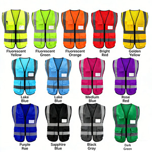 Gilet di Sicurezza ad Alta Visibilità Riflettente, Gilet da Lavoro Multitasche per Operai Edili, del Traffico e della Sanificazione - Product Image 6