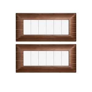 Placa de interruptor de pared Gloca de 6 interruptores, plástico, bronce satinado, 2 piezas, fácil instalación - Product Image 1