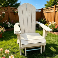 Chaises pliantes Adirondack en plastique HIPS durables, style minimaliste moderne, avec repose-pieds escamotable