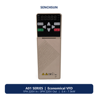 Variateur de fréquence SENCHSUN A01 7,5 kW monophasé/triphasé 220 V CA, contrôle vectoriel sans capteur, économie d'énergie pour ventilateur, pompe, moteur
