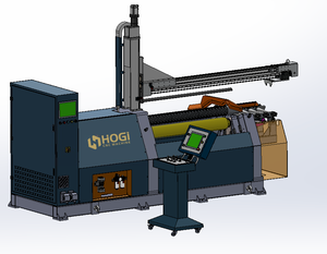 Ligne de production automatisée HOGI pour cheminées en acier inoxydable, <span class=keywords><strong>coude</strong></span> de <span class=keywords><strong>conduit</strong></span>, tuyau, machine à cintrer les tôles CNC à 4 rouleaux entièrement servo-assistée - Product Image 1