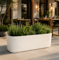 Jardinières de balcon GRC personnalisées, grandes jardinières en béton GFRC pour hôtels, restaurants, projets de paysagisme commercial