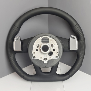 Volant chauffant haute performance en carbone brillant, Alcantara et bois, avec poignées ergonomiques, compatible <span class=keywords><strong>Audi</strong></span> TT TTRS R8 SQ RSQ <span class=keywords><strong>E</strong></span>-<span class=keywords><strong>Tron</strong></span> <span class=keywords><strong>GT</strong></span> - Product Image 2