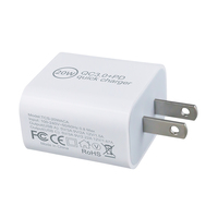 Chargeur mural USB C 20W double port PD & QC3.0 USB a Charge rapide Bloc pour iPhone 5V/3A Sortie pour utilisation avec téléphone portable