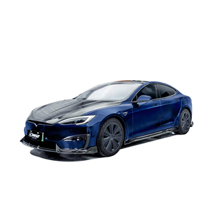 Kit de carrosserie pour tesla Model S <span class=keywords><strong>Plaid</strong></span> Dry Carbon Material Diffuseur de lèvre avant Canards Jupes latérales Spoiler pour tesla Model S Body Kit - Product Image 3