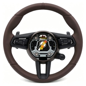 Volant en cuir pour <span class=keywords><strong>Porsche</strong></span> 958 982 718 Cayman Boxster Panamera 911 991 997 970 GT Macan Cayenne <span class=keywords><strong>Taycan</strong></span> - Product Image 2