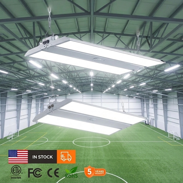 2ft 3ft 200W 300W Anti-Glare Soccer Field Sports Light IP25 DLC Premium High Brightness Led Linear High Bay Pendant Light