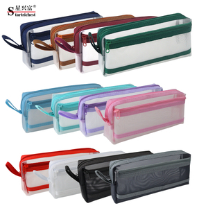 Chất Lượng Cao <span class=keywords><strong>Nylon</strong></span> Đầy Màu Sắc Lưới Bút Chì Trường Hợp Tập Tin Trong Suốt Túi Sinh Viên Lưu Trữ Rõ Ràng Dây Kéo Pouch Tùy Chỉnh In Ấn - Product Image 1