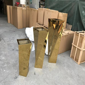 Modern Home Decor Wedding Large Outdoor Planters Art Deco Tall Flower <b>Vase</b> Steel Tree Pots Made From Stainless PVD Plating <b>Vase</b> - Product Image 3