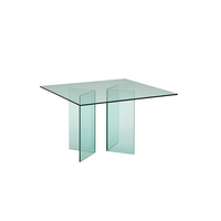 Base de table basse moderne en verre, hauteur 80 cm, largeur 40 cm, design transparent, style minimaliste