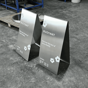 Manufacturer Custom Stainless Steel a Frame Sidewalk Sign Double Sided Outdoor Floor Stand Advertising Metal Sign <b>Board</b> - Product Image 6