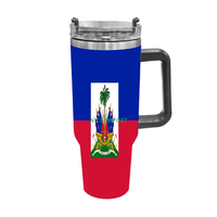 Gobelet isotherme 40 oz avec drapeau de la Grenade, en acier inoxydable à double paroi, anti-fuite, pour boissons chaudes et froides, thé et eau