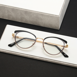 Chất lượng cao cổ điển Cat Eye kính unisex phụ nữ sang trọng tinh thần + PC quang khung Retro xu hướng kính khung - Product Image 4