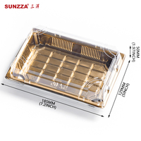 Sunzza boîte d'emballage à emporter pour sushi en or de haute qualité conteneur de plateau à sushi jetable en plastique PET