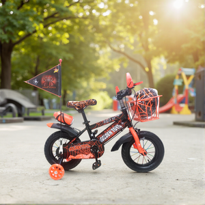 Vélo Enfant Cruiser avec Cadre en Acier, Panier Métallique, Pédales Standard, Roues d'Apprentissage, Roues <span class=keywords><strong>de</strong></span> 12 Pouces, Drapeau, Porte-Bouteille, <span class=keywords><strong>Selle</strong></span> Réglable, Frein à Patin - Product Image 1