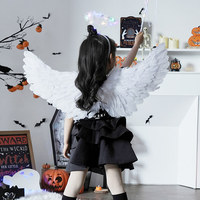 Ali di Piume per Costume da Angelo e Diavolo, Accessori per Travestimenti di Halloween per Bambini, Donne e Adulti