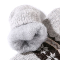 Gants d'hiver pour enfants en jacquard à motif flocon de neige, en peluche épaisse, à doigts enveloppés, pour la pêche en plein air et les sports, pour la chaleur