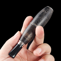 Pipe à tabac en bois naturel, torpille, portable, finition laquée, classique, accessoires pour fumer en une seule bouffée