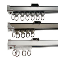 Rail de rideau en alliage d'aluminium ultra-silencieux, rouleaux lisses, rail moderne minimaliste à montage latéral/plafond pour hôtel et décoration intérieure