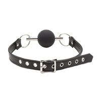 Silicone Ball Mouth Gag avec ceinture en cuir PU BDSM Expansion orale Oral Yoga Ball Sex Toys