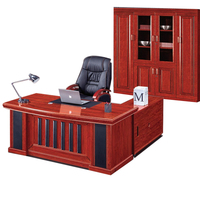 Bureau de direction en forme de L en MDF avec revêtement papier CYZESON – Table de bureau pour PDG, directeur général et cadre supérieur