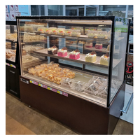 Vitrine réfrigérée de luxe pour pâtisserie et boulangerie avec refroidissement direct, 2 niveaux, porte coulissante en verre