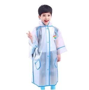 swt eva透明防水雨披环保添加标志儿童雨衣