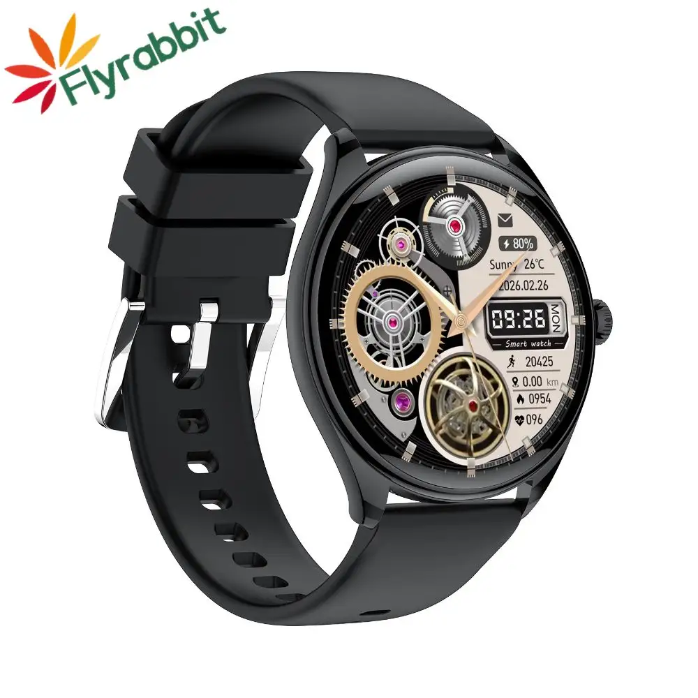 Orologio intelligente Flyrabbit 1.43 6.8mm ultra-sottile schermo HD MT55 IP68 impermeabile Sport Smartwatch Bt chiamata braccialetto intelligente