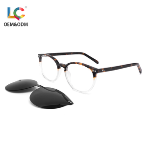 Lc cao cấp hai trong một phân cực từ clip trên kính Acetate khung để đọc Kính mắt màu xanh ngăn chặn ánh sáng kính - Product Image 3