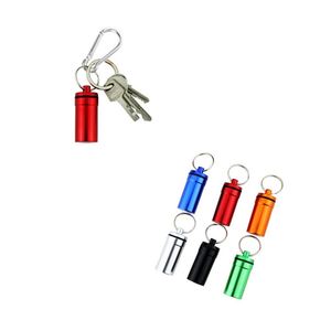 Vente en gros de boîtes à pilules en alliage d'aluminium multicolores, boîte à pilules portable en métal avec porte-clés - Product Image 2