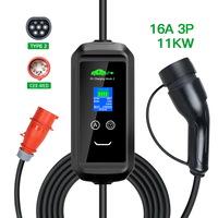 Chargeur EV portable AC de type 2 ISIGMA 16A 3 phases 11 kW avec grand écran, prix raisonnable, vente en gros en Chine, nouveau modèle