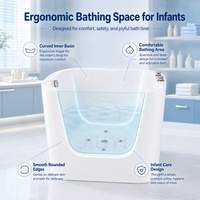 Baignoire de spa pour bébé en acrylique, baignoire d'hydrothérapie pour nourrissons avec panneau en verre trempé pour centre de soins pour bébés