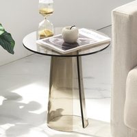 Table d'appoint en acrylique gris transparent, table basse moderne en acrylique, support de présentation, étagère de décoration, meuble en acrylique
