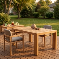 Magnifique canapé d'extérieur en teck, mobilier de patio spacieux pour balcon
