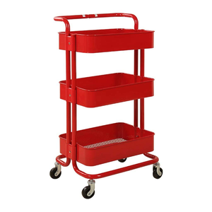 Chariot de rangement multifonctionnel amovible pour cuisine, salle de bain, salon et salon de coiffure, avec étagère latérale et plateau à collations, vente en gros - Product Image 1