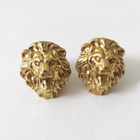 Poignées de porte d'armoire, boutons de tiroir et poignées de meuble en laiton texturé vintage tête de lion pour armoire et cuisine