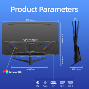 Monitor Curvo para Juegos R&E de 32 Pulgadas, 4K UHD, 240Hz, 1ms, HDR, Panel IPS, 120% SRGB, 21:9, Montable en Pared, para Gamers Profesionales de Escritorio - Product Image 4
