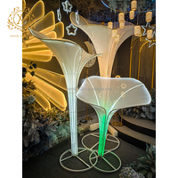 Nouvel arrivage de grande trompette lumineuse fleur support lumineux toile de fond créative décoration de scène pour la fête de mariage