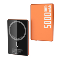 Batterie externe ultra-fine 5000 mAh à chargement rapide magnétique sans fil, coque en alliage d'aluminium, chargeur rapide pour téléphone PD20W, OEM ODM W33-5000