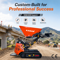 KAISAN 800KG Chargeur Mini-Dumper Diesel Compact sur Chenilles avec Moteur Kubota pour Chantier et Transport Agricole
