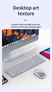 Bán Trực Tiếp 2.4Ghz Chế Độ Kép Mini Siêu Mỏng Ergonomic Bàn Phím Chơi Game Chuột Combos Có Thể Sạc Lại Cho <span class=keywords><strong>Bluetooth</strong></span> Không Dây - Product Image 6