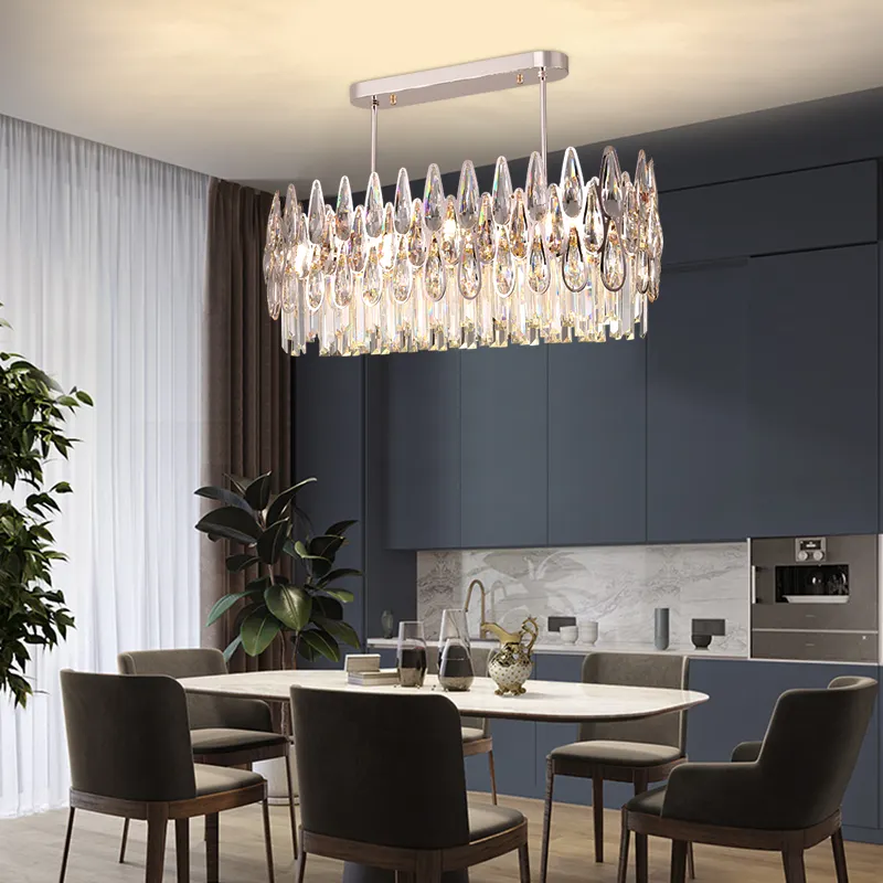 European Style Decor Dining Room Hotel Kitchen Crystal Light Fixtures Chandelier Pendant Lamp
